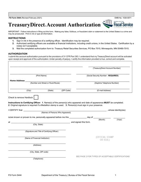 It’s a special type of signature guarantee provided within the. . Treasury direct authorization notary